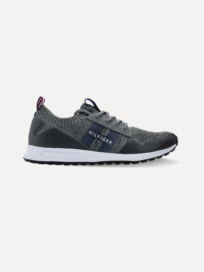 Férfi Tommy Hilfiger Mesh hilfiger logo Sneaker Szürke | HU 1408RVD